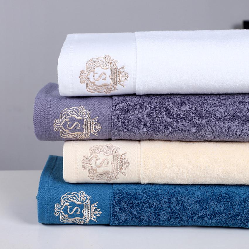 Cotton Luxury Thick Bath Face Towel Crown Embroidery Five Star Hotel Quick-Dry Bath Towels Set Adult Home Bathroom Toalha Toalla