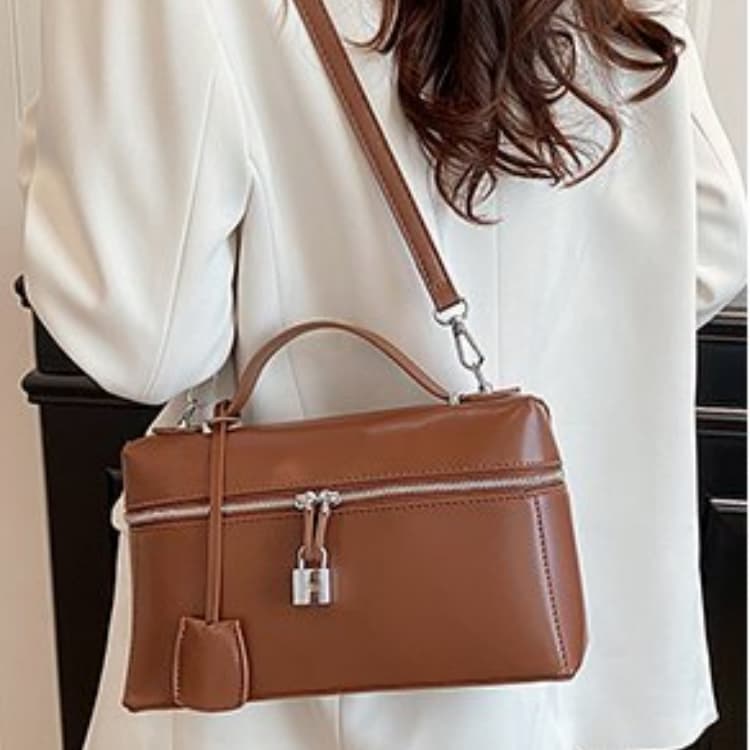 Kleine quadratische Tasche mit Reißverschluss Damen Schulter-Tragetasche