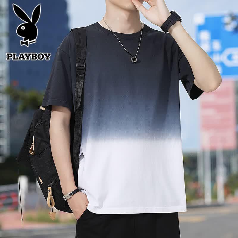 PLAYBOY Men s Short Sleeve Round Neck T-Shirt 4XL