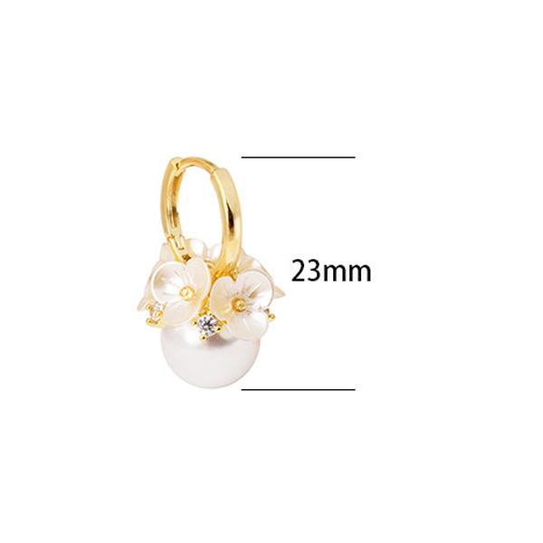 Design Fairy Flower Pearl Hoop Earrings - Light Luxury Sweet Elegant Zircon Ear Buckles for Women Jewelry