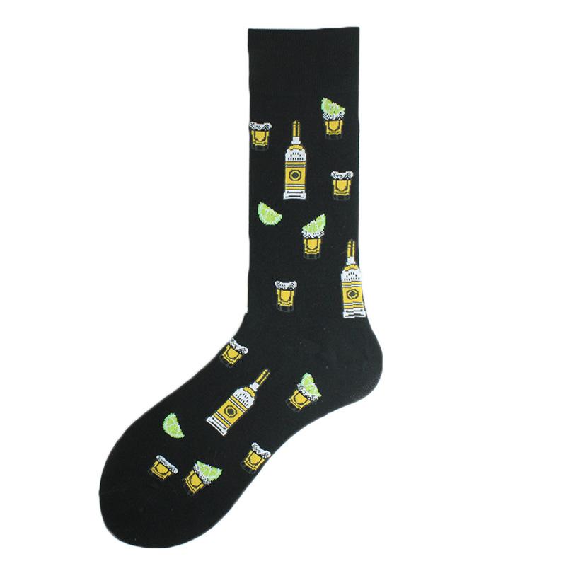Happy Design Funny Socks Men Unisex Sheep Beer Dinosaur Pattern Sokken  Divertidos Jacquard Calcetines Unisex Hip Hop Skateboard