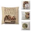 Alice In Wonderland Cartoon Pillow Case Cotton Linen Square Cushion Cover**