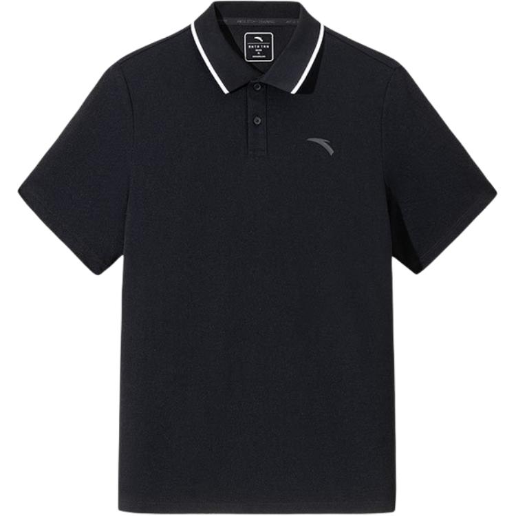 

Anta Casual Simple Solid Color Breathable Sports Polo Shirt Men tops Black 952527122-3 S