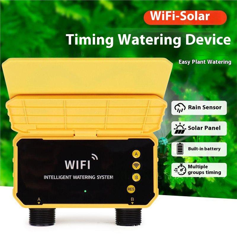 A74E-Solar Powered Wifi Smart Plastic Watering Timer Automatic Irrigation Sprinkler System For Garden Lawn Greenhouse 1 Water Un