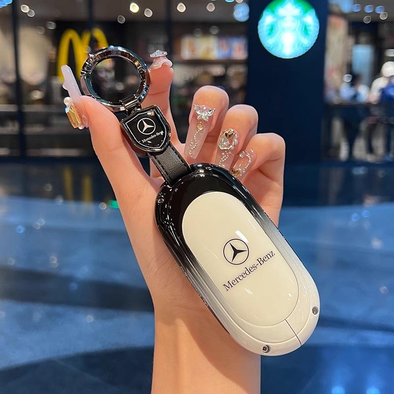 TXF4 For Mercedes Benz A C E S G Class GLC CLA GLB 200 2024 CLE W205 W213 W222 X167 W177 Car Smart Key Cover Case Fob Shell Keychain