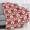Christmas Throw Blanket Red and Black Buffalo Plaid Deer Design Fuzzy Blanket Cozy Soft Warm Flannel Xmas Blankets for Couch