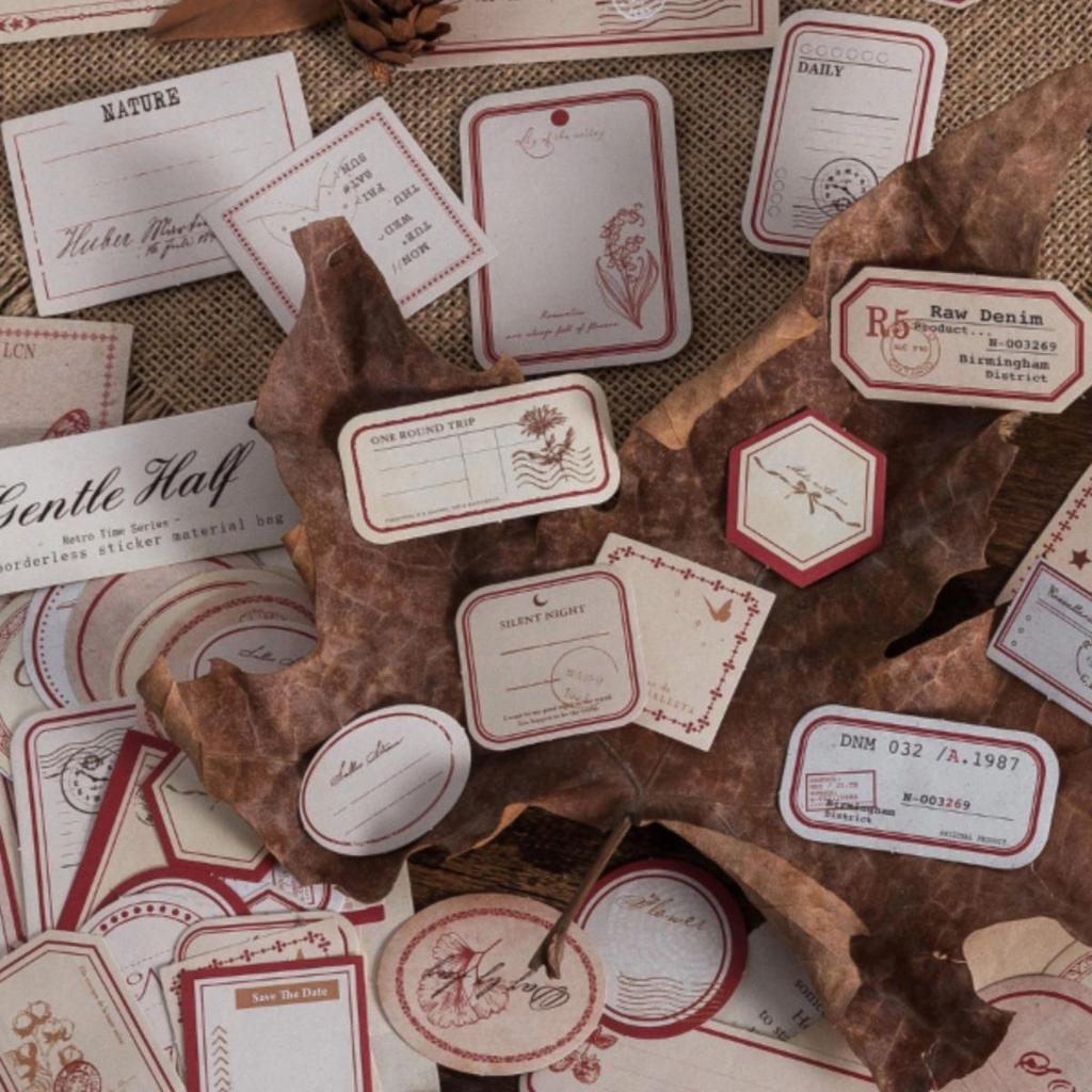 Vintage Label Sticker Pack for Journals: Frame and Tag Designs for Collage and Decoration