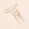 Pearls Tassels Brooch With Sunflower And Smiling Face Creative Fashion Statement Lapel Pin Accessory