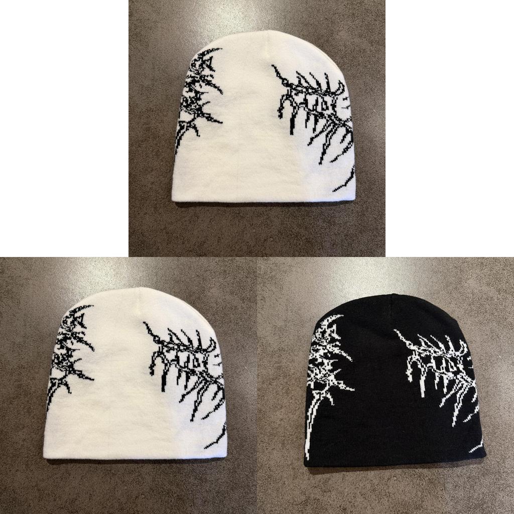 Style Winter Knitted Hat With Colorblock Pattern For Street Fashion Enthusiasts