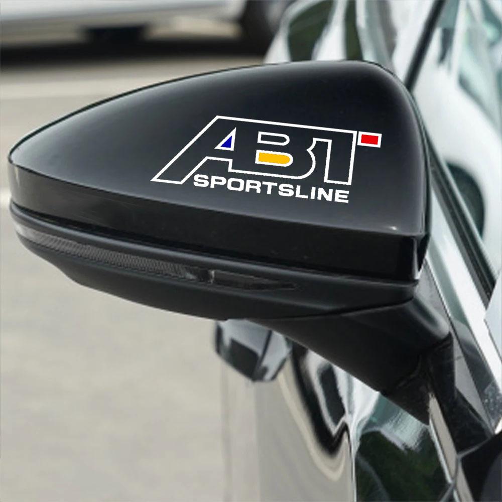 2pcs ABT Car Rearview Mirror Sticker For Volkswagen tt A1 A3 A4 A5 A6 A7 TT R8 Q3 Q5 Q7 Auto Decoration