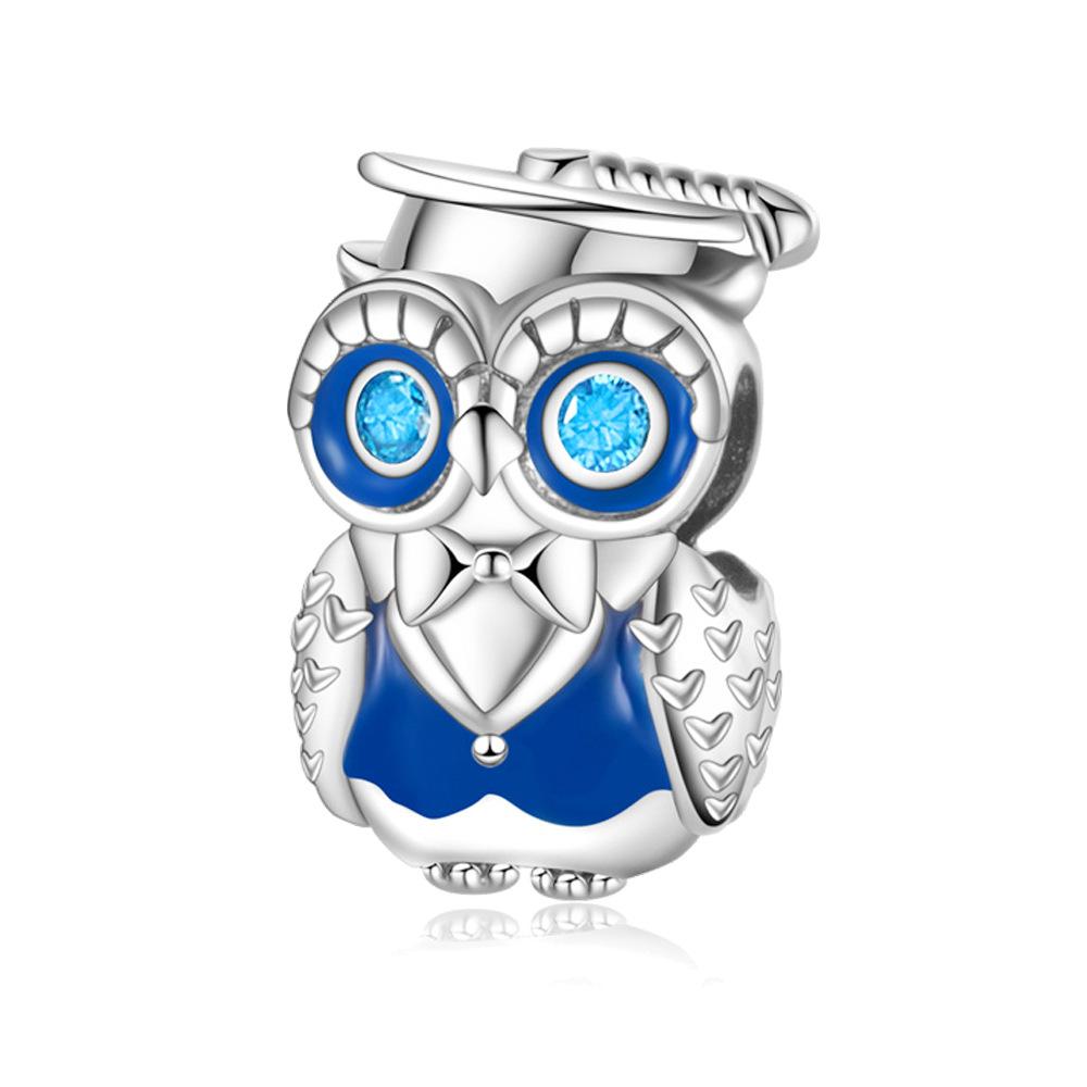 S925 Silver Graduation Season DIY Owl Beaded Bracelet Necklace Craft Kit With Wise Doctor Charms Accessories