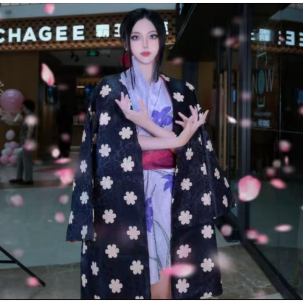 The Piece King Ghost Island Chapter Dark Pattern Robin Kimono Cos Costume Anime Anime Nicole Robin Cosplay Costume