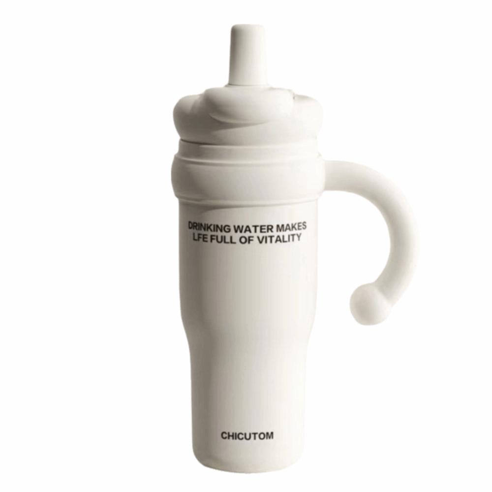 

Creative Thermal Water Bottle Leak Proof Stainless Steel Vacuum Flask for Student Children белый