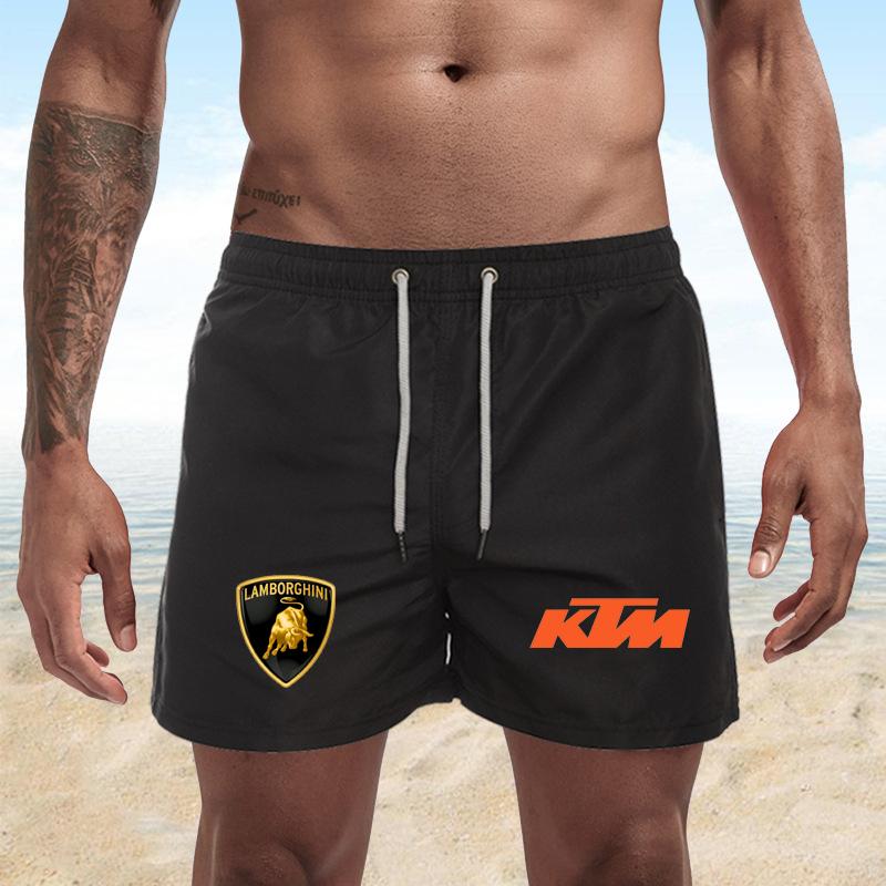 KT-LB KTM Racing Swim Shorts Men s Quick Dry Beach Shorts Summer Casual Board Shorts S