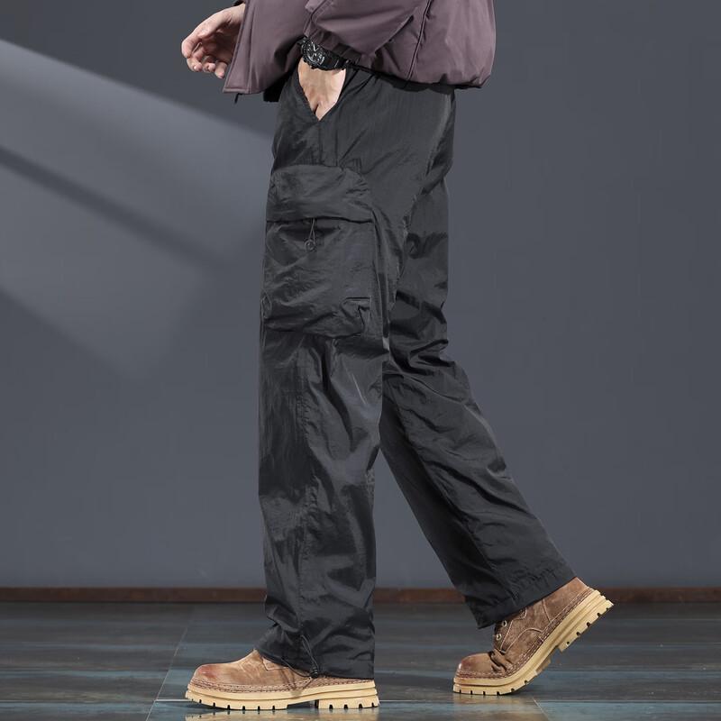 Jie Leinong Men's Outdoor Winter Straight-Leg Down Pants