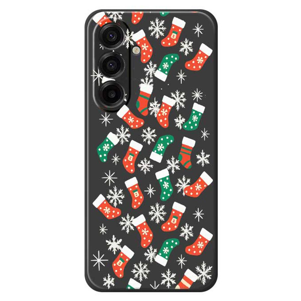 For Samsung Galaxy A17 5G Case Snowflake Socks Pattern Printing Straight Edge TPU Phone Back Cover