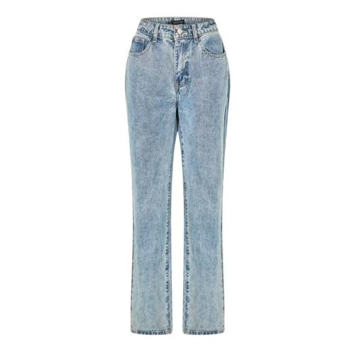 I Saw It First Womens/Ladies Denim Zip Wide Leg Jeans