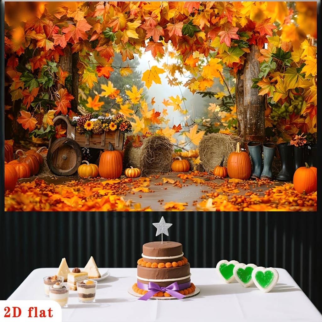 [Display a banner] 2D flat banner 1 piece of rural autumn harvest hay bag pumpkin maple leafzyc