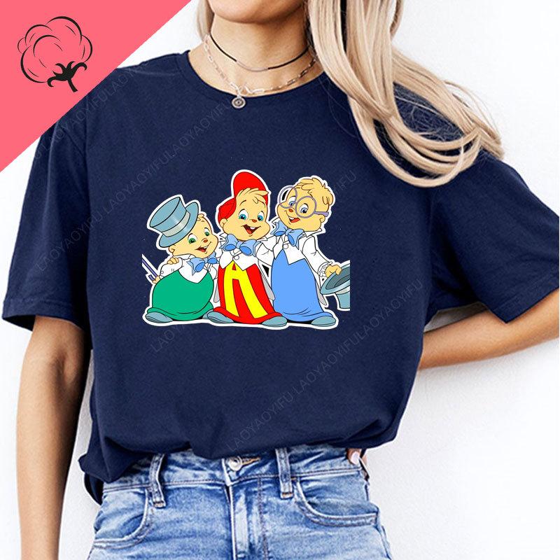

Alvin and The Chipmunks T Green A Red S Blue Graphic T Shirts Boygirl Vintage Fashion Humor Cool Short Sleeve Cotton Tee Tops S