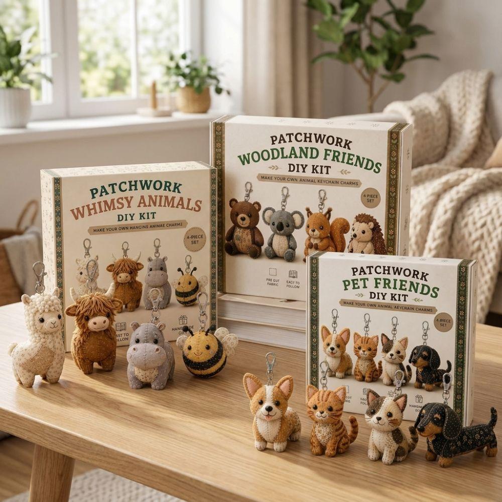 Katze Hund Zwerg 3D Filz Nähen DIY-Set Cartoon Vogel Handgemacht Schlüsselanhänger-Set Geburtstagsgeschenk