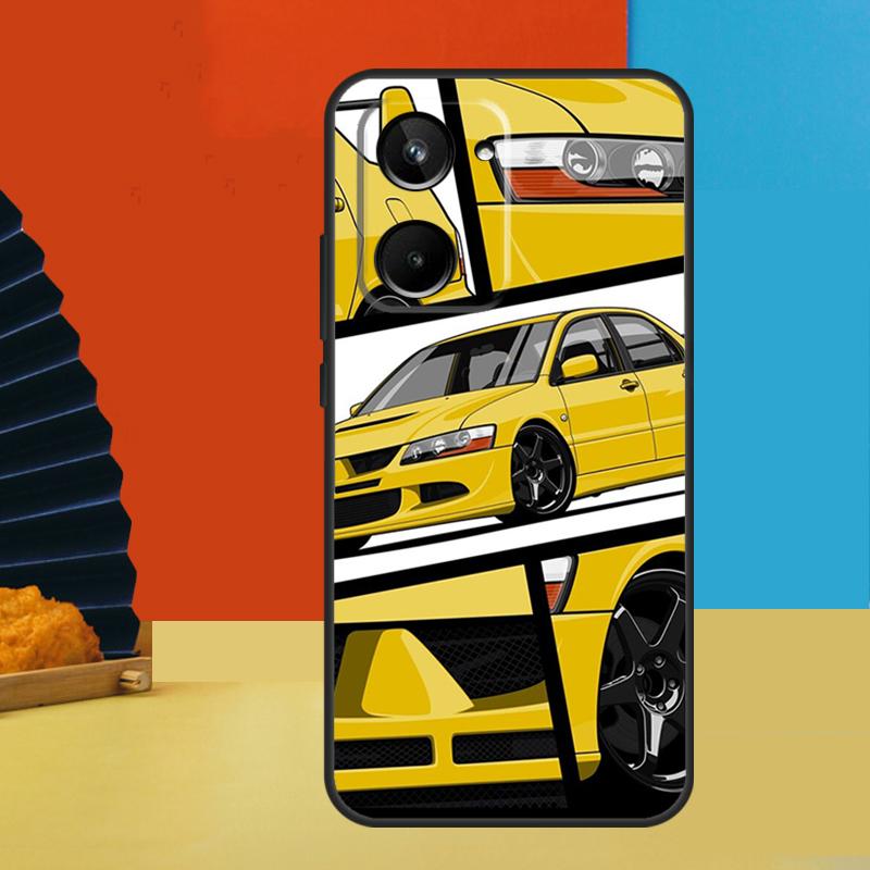 Yellow Jdm Cars For Realme 15 Pro 14 12 11 10 13 Pro Plus C65 C67 C63 C61 C55 C51 C53 C35 C75 GT6 GT7 Case