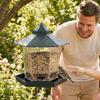 Large Capacity Hanging Bird Feeder Tower Shape Food Container Bird Feeding Station  Outdoor Use