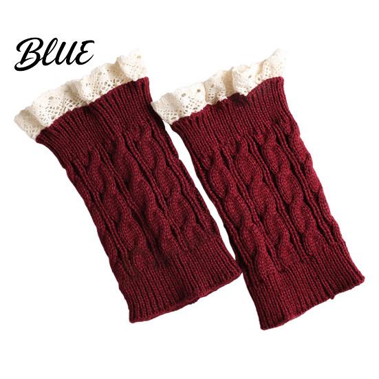 Calf Covers for Winter Socks Trim Knitted Pair Lace Boots 1 Thick Keep Warm Over-the-Knee