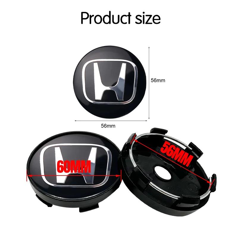 4pcs 56mm 60mm Car Wheel Center Hub Center Cap Rim Hub Dustproof Cover Emblemem For Honda Accord CRV XRV Civic Odyssey ahn256