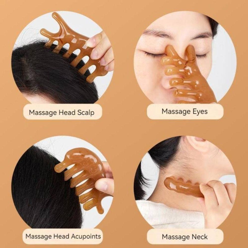 Reflexology Hair Care Meridian Scrapping Wood Comb Hair Comb Scalp Massage Tool Wooden Massage Comb