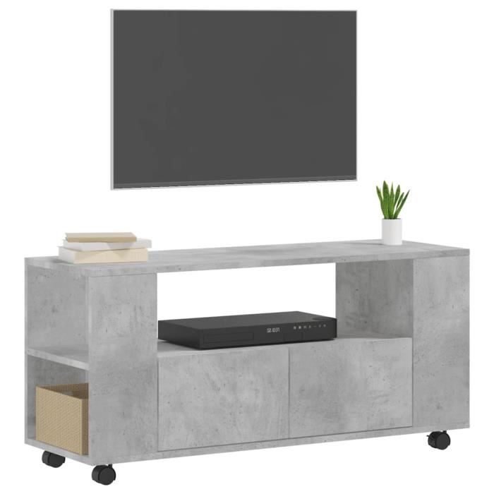 VidaXL Meuble TV gris béton 102x34,5x43 cm bois d'ingénierie 833746
