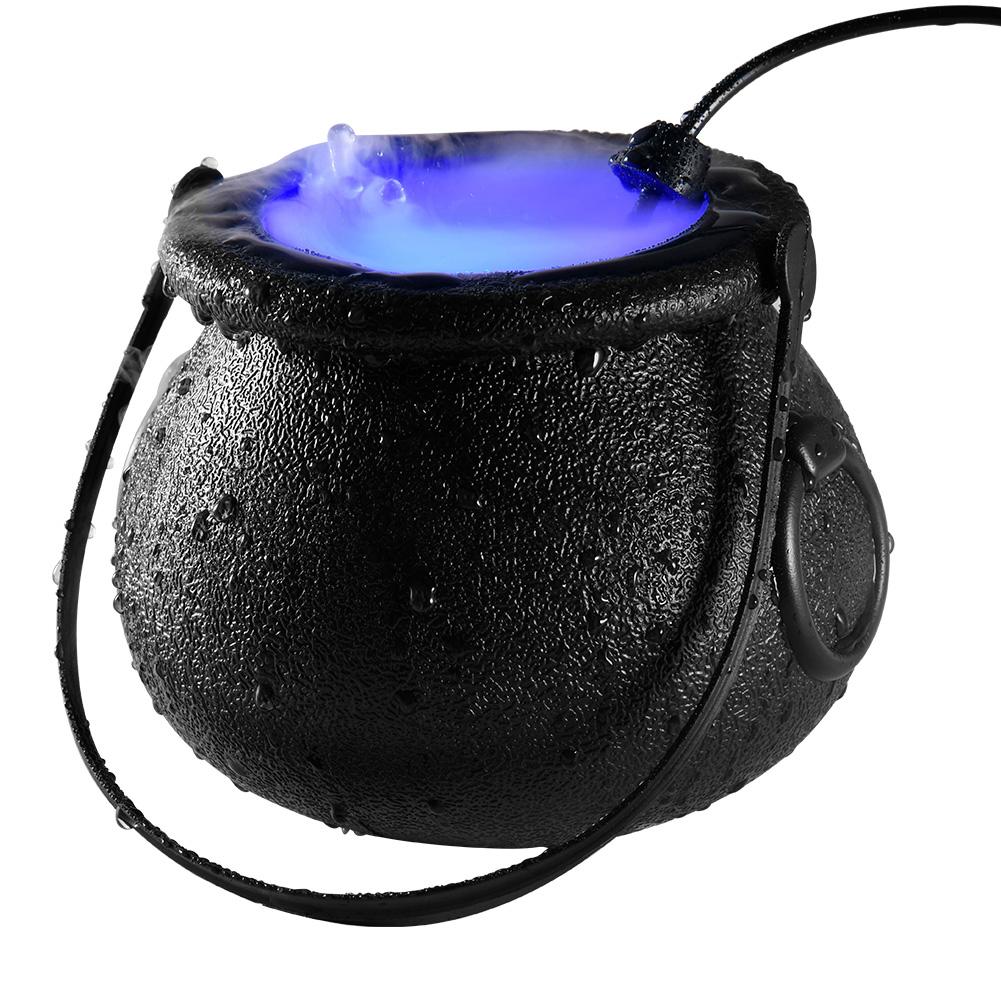 12 LED Halloween Witch Bucket Halloween Cauldron with Mist Maker