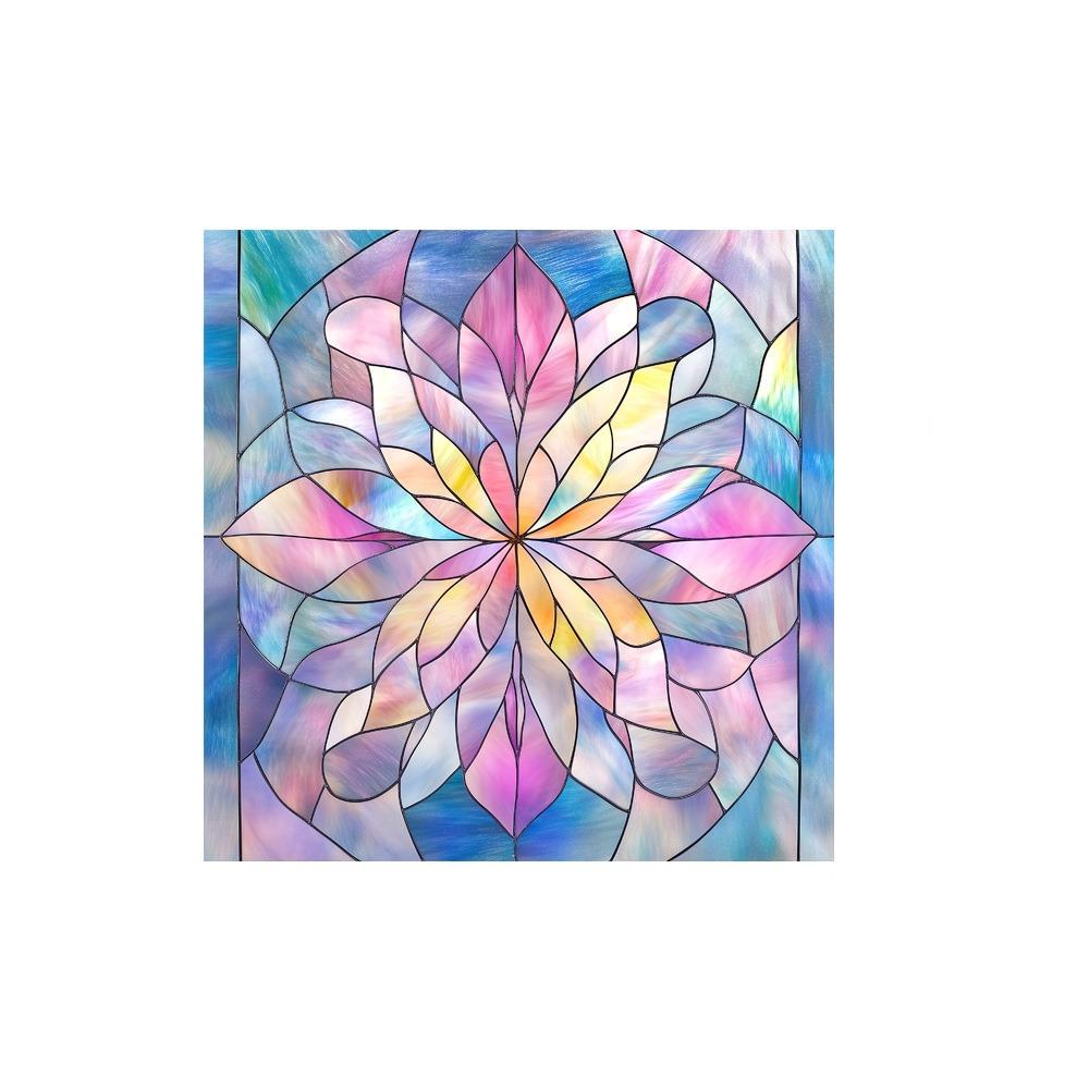 Floral Pattern Static Window Stickers Glass Block Design Decorative Sticker  Home Decoration