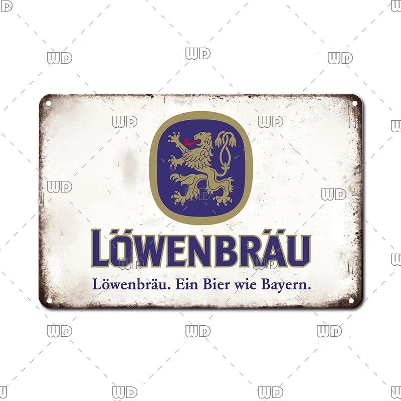 Vintage Wall Plaque Sign Decor Germany Paulaner Beer Tin Sign Decoration Plate Bar Cafe Man Cave Metal Poster Board Art Painting