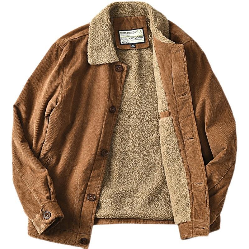 Men's Cotton-padded Clothes Wear Versatile Korean Jackets, Foreign-style Pure Cotton Loose Large-size Jackets, and Lapel Men's Clothing.
