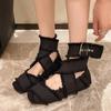 Fashion Cross Strap Ballet Flats Autumn Ladies Elegant Round Toe Ankle Strap Ballet Flats Ladies Design Leg Lace Up Shoes Womens Shoes