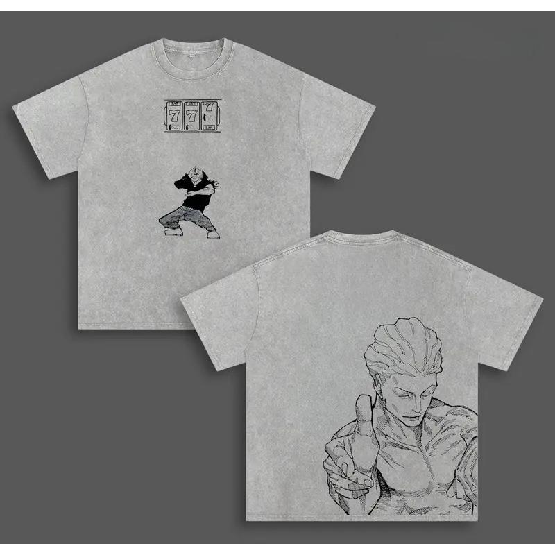 Anime Jujutsu Kaisen Hakari Kinji Graphic T Shirt Men Short Sleeve Clothing Oversized Tshirt Washed Cotton Tee Harajuku T-shirt