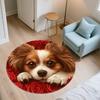 Papillon and Rose Pattern Round rug,Carpet Rug for Living Room Bedroom  Playroom ,Non-slip Floor Mat,Holiday Gifts and Birthday Gifts.