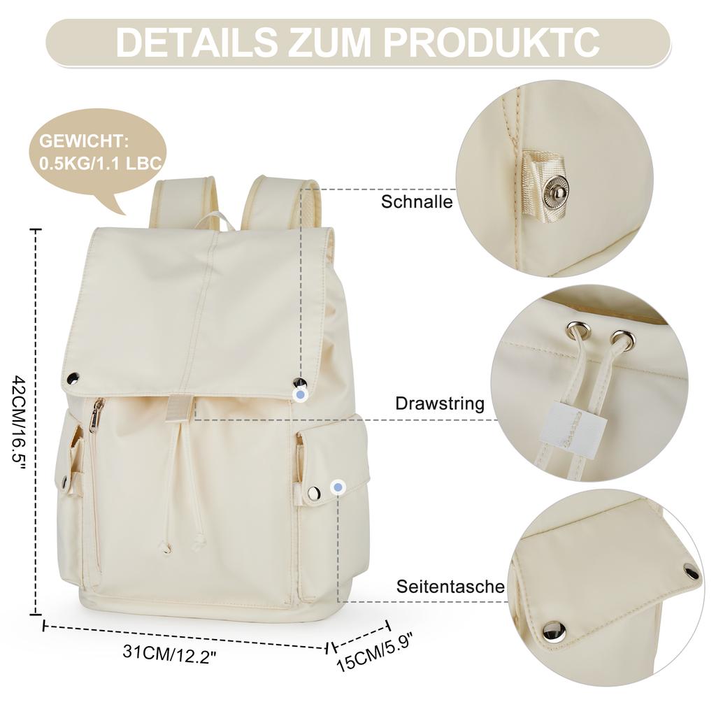 Versatile Lightweight Women's Backpack Stylish Simple School Bag for College Students Laptop Backpack