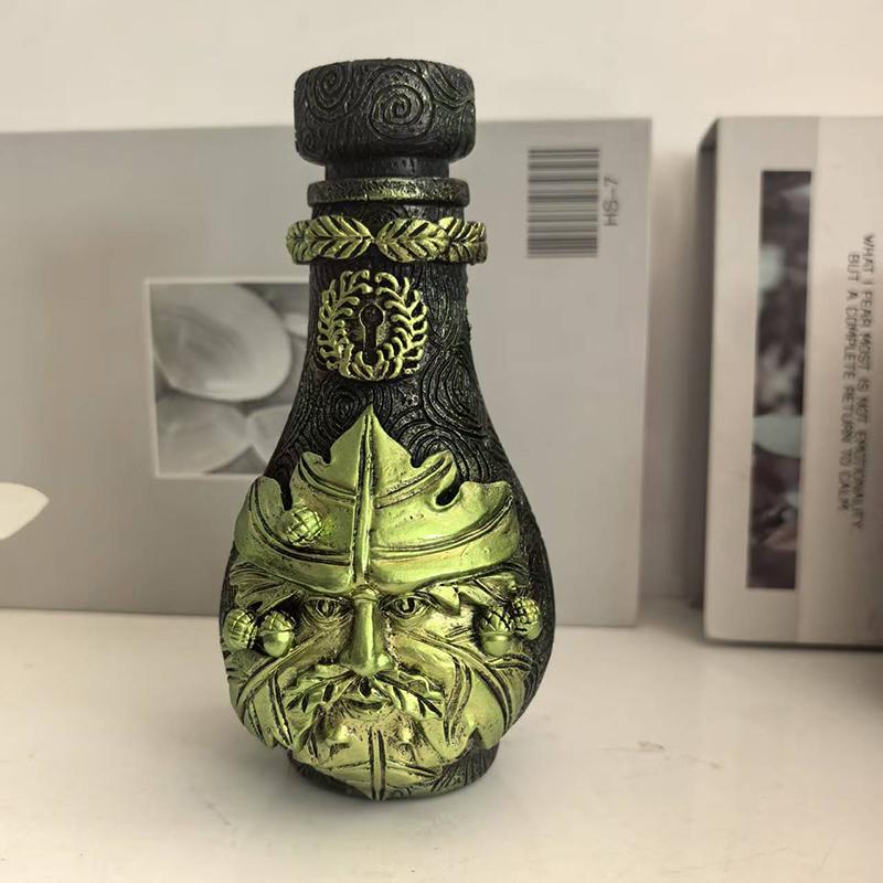 Witch Bottle Celestial Decorative Moon Potion Jar Gothic Decorative Witchcraft Sculpture Home Decoration Ornament