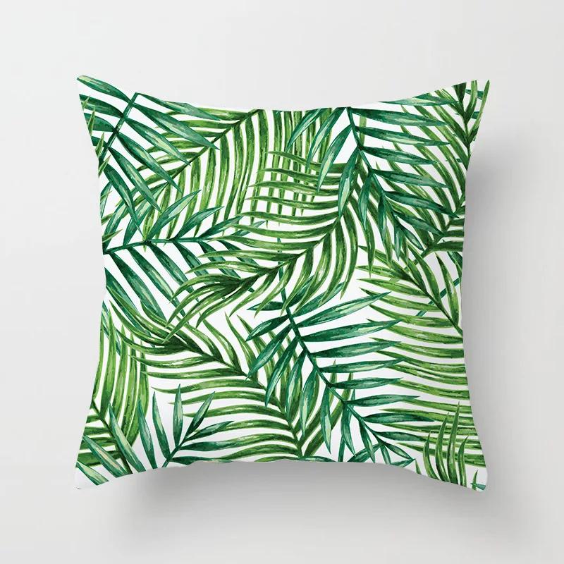 Tropical Palm Leaf Coniferous Decorative Double-Sided Polyester Cushion Cover Pineapple Yellow Green Car Throwing Pillowcase