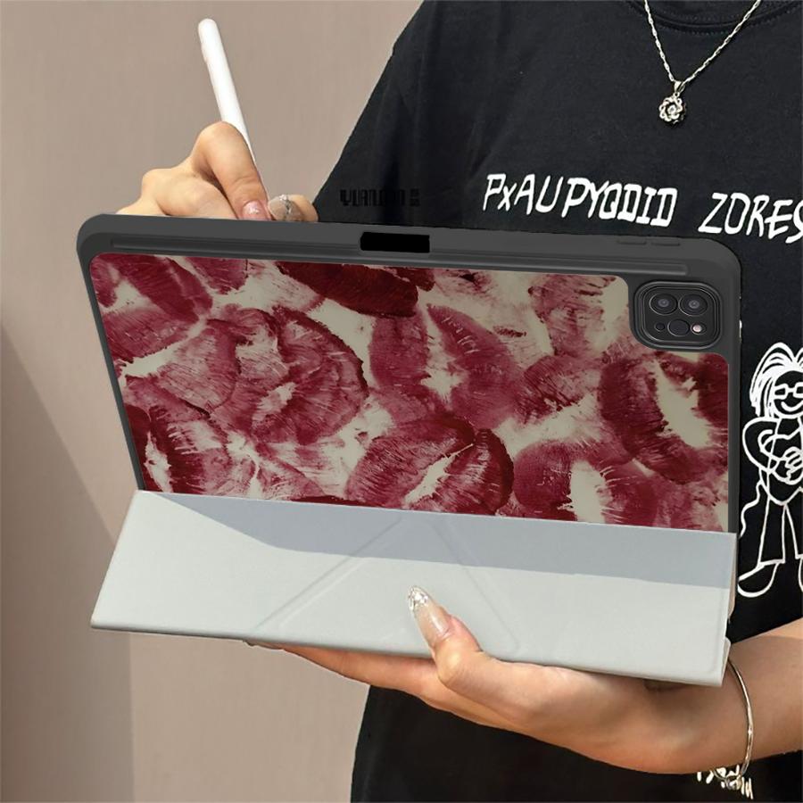 Lip Print Art Tablet Case For iPad Pro 2025 Pro 11th 10th 9th 8th 7th 12.9inch Air 4 5 M3 M2 1 2 M4 11inch Mini 6 7 Holder Cover