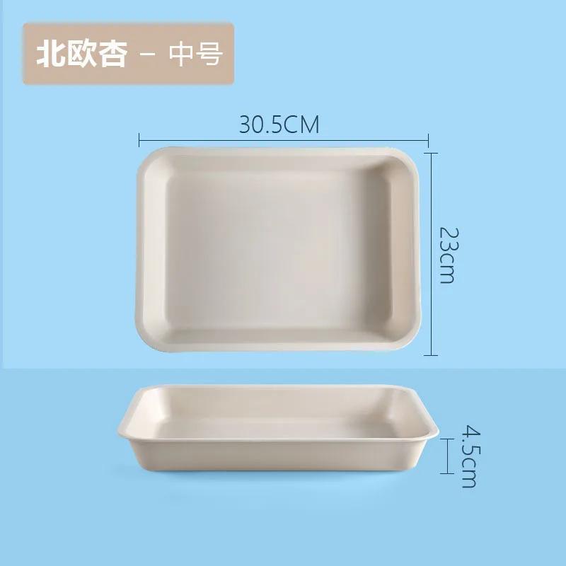 Plastic Rectangular Deepening Tray Deli Dish Bread Plate Breakfast Tray Multifunctional Cup Sundries Storage Kitchen Supplies