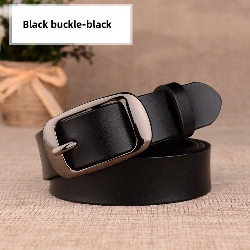 Women's Genuine Leather Belt - Pin Buckle, Adjustable Fashion Waistband Accessory