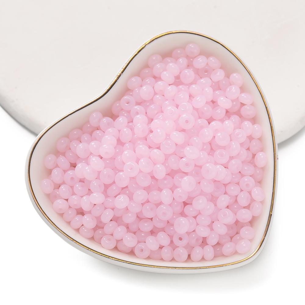 100pcs/Lot 3x4.5mm Glass Flat Round Beads Mini Spacer Loose Bead for Bracelet Necklace Earrings Jewelry Making Accessories