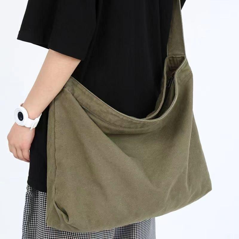 Vintage Canvas Crossbody Bag: Unisex Student Handbag & Large Capacity Shoulder Backpack for Commuting