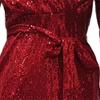 Women Evening Gown Dress Comfortable V Neck Sequin for Prom Dating