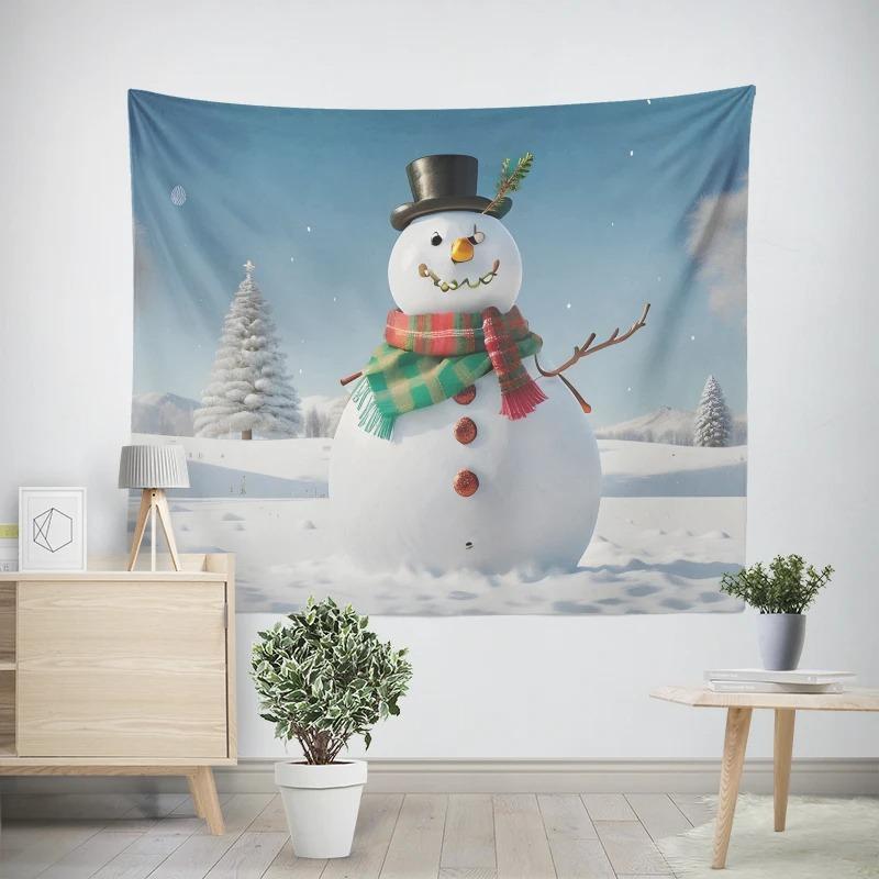 Новогодний рождественский милый узор снеговика для гостиной и спальни — фото 17