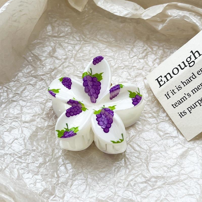 Romantic Frangipani Hair Clips with Printed Hairpins and Flower Hairpins for The Back of The Head