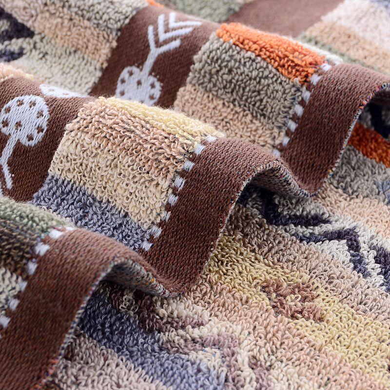 Diamond Pattern Striped Cotton Towel: Absorbent & Shed-Resistant Face Wash Towel for Unisex Home Use