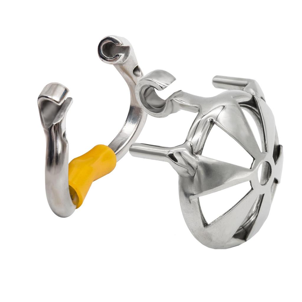 Super Small Stainless Steel Male Chastity Device, Ergonomic Base Ring Cock Cage, Penis Ring Lock, Stealth Lock Chastity Belt M146